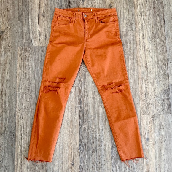 orange ripped jeans